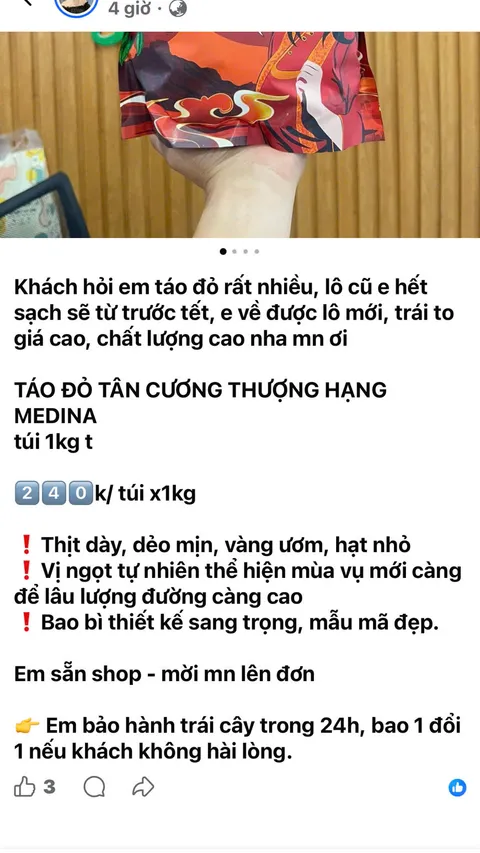 Người bán chia sẻ táo đỏ MEDINA
